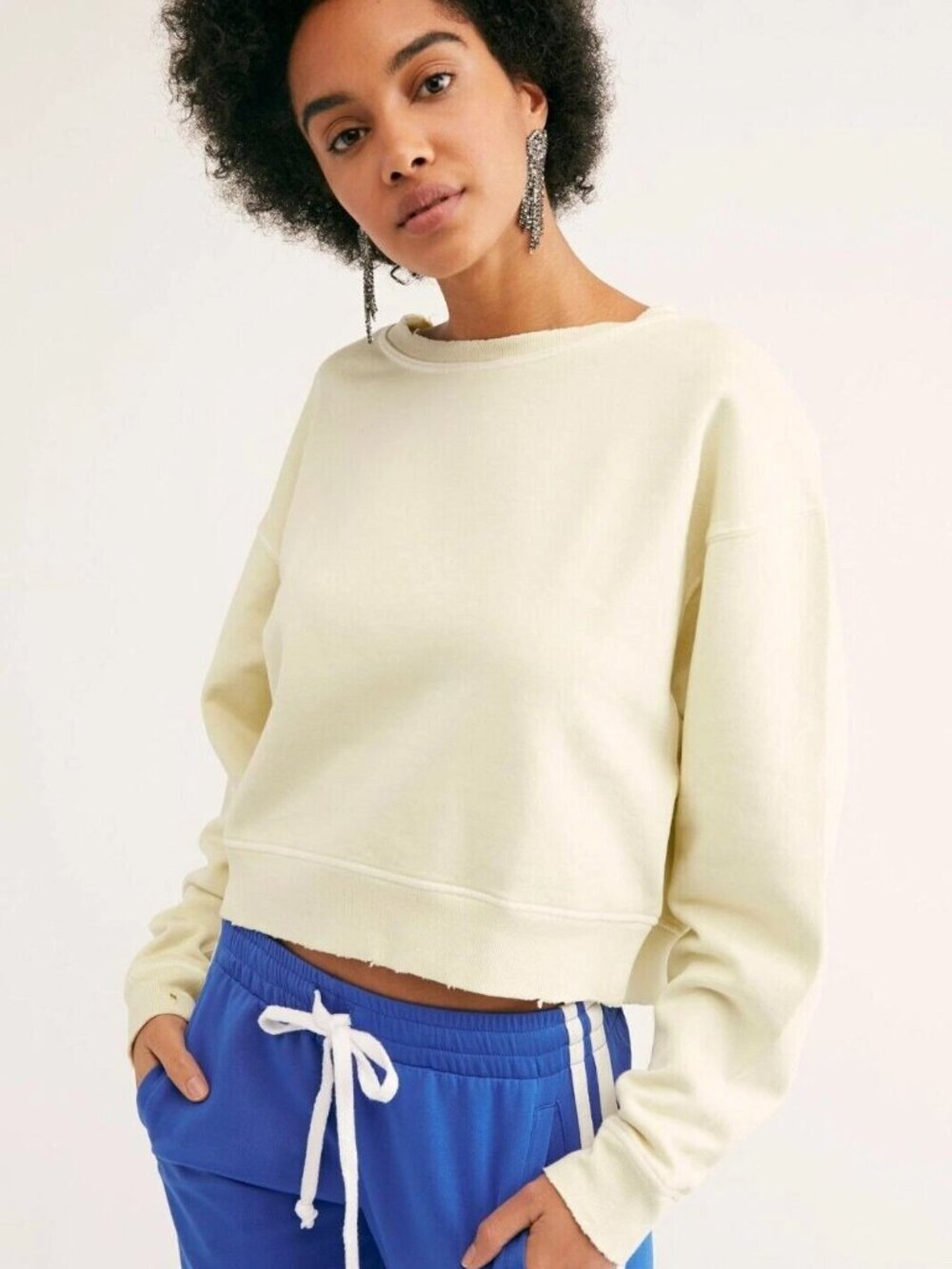 Free People Cool Rider Pullover Top Sweatshirt Ribbed Solid Comfy XS NWD 266085